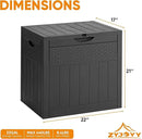 33 Gallon Resin Deck Box, Weatherproof Outdoor Storage Box for Patio, Garden, Pool, and Yard, Lockable Waterproof Bin for Tools, Cushions, and Accessories, Black by GreenHaven Gardens