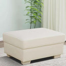 Ottoman Rectangular Storage Ottoman Bench, Genuine Cow Leather Footrest, Coffee Table, Stool Footstool with Hinged Lid for Living Room, Bedroom, Entryway, White, 36.5"x28"x18.5" by CozyNest Decor