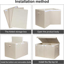popoly 122L Large Toy Box Chest with Lid, Foldable Toy Storage Organizer Bin Boxes with Removable Divider for Kids, Boys, Girls, Nursery, Playroom, 26"x17" x17" (Linen Beige) by TinyTreasures Baby Boutique