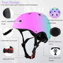 Kids Bike Helmet Set Adjustable for Children, Boys, Girls and Teenagers Aged 3-8 Years Includes Elbow, Knee, Wrist Guards Children's Helmet Protection Set for Bikes SkateboardsRollerskates by TinyTreasures Baby Boutique