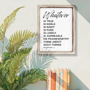 Christian Wooden Framed Signs, Rustic Home Decor, Family Signs, Living Room Decor, Philippians 4:8 Sign, Framed Wall Plaque Sign 15 * 11.5 inches, Finally Brothers and Sisters by CozyNest Decor
