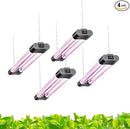 Hlite18inch 4 Pack LED Grow Lights - Linkable Grow Lights for Indoor Plants, Full Spectrum Plant Lights Plug and Hanging Design with On/Off Switch Hanging Grow Light from Seedling to Flowering, Black by GreenHaven Gardens