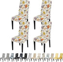 JQinHome Pattern Chair Covers for Dining Room Set of 4, High Stretch Removable Washable Parsons Chair Slipcover for Home Party Hotel Wedding Ceremony (Flower,4PCS) by CozyNest Decor