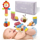 Wrist Rattles Foot Finder Rattle Toy for 0-6 Months Baby, Feet Leg Ankle Socks Arm Hand Bracelet Shaker for 6-12 Months Infant boy & Girl, Gift Set for 0-3 Years Newborn Babies (5 pcs-F) by TinyTreasures Baby Boutique
