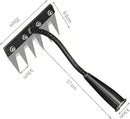 Gardenia Iron Weeding Rake, Iron Rake 2.0 for Gardening and Weeding, Detachable Double-Edged Blade Design Carbon Steel Heavy-Duty Weed Rakes,Hand Weed Puller Tools for Lawn Yard Garden Farm (6 teeths) by GreenHaven Gardens