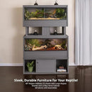 New Age Pet ECOFLEX 48-Inch Mojave Reptile Lounge in Grey- Durable Wood Plastic Composite Habitat with Vented Side Panels, Removable Sliding Glass Doors & Lock, Easy Assembly by CozyNest Decor