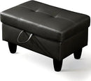 Ottoman Rectangular Storage Ottoman Bench, Faux Leather Footrest, Coffee Table, Stool Footstool with Hinged Lid for Living Room, Bedroom, Entryway, Black, 28.5"x19"x17.5" by CozyNest Decor