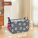 Rectangular Storage Basket Fabric Organizer Bin for Toys,Books,Clothes,Gifts,Pets-Perfect for Home,Office,Nursery,Dorm,Shelf(Rec-grey football ) by TinyTreasures Baby Boutique