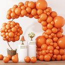 RUBFAC 129pcs Orange Balloons Different Sizes 18/12/10/5 Inches, Burnt Orange Fall Balloon Arch Kit Garland for Halloween Thanksgiving Party Baby Shower Birthday Decoration by TinyTreasures Baby Boutique