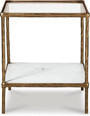 Signature Design by Ashley Ryandale Contemporary Accent Table, Antique Brass Finish by CozyNest Decor