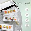 Rectangular Ceramic Serving Platters Set of 4, 14 inch Large Porcelain Serving Plates, White Appetizer Trays, Dishwasher Safe Plates for Steak, Charcuterie, Thanksgiving Turkey, Desserts by CozyNest Decor