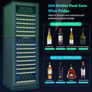 200 Bottle Dual Zone Wine Fridge – 24 Inch Large Capacity Wine Cooler Refrigerator Freestanding/Built-In with Upgraded Compressor, Low-Noise Wine Cellar & Intelligent Temperature Control - Black by CozyNest Decor