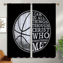 Basketball Blackout Curtains for Boy Girl Room Darkening Decor,Sport Theme and White Motto Dark Background Bedroom Living Room Home Rod Pocket Thermal Insulated Window Curtain/Drapes Panel,84x72 Inch… by TinyTreasures Baby Boutique