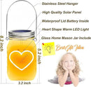 Hanging Solar Mason Jar Lights, 2 Pack Warm Heart Shape Led Lights, Solar Powered Lanterns Outdoor Waterproof, Hangers and Jars Included, Gift for Lover, Home Party Wedding Garden Patio Decor (2) by GreenHaven Gardens