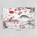 Red Cherry Blossoms Tapestry, Japanese Fuji Mountain Tapestry, Asian Japanese Wall Tapestry, Nature Landscape Tapestries for Bedroom Living Room Decor 60"x40" by CozyNest Decor
