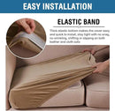 H.VERSAILTEX Velvet Stretch Couch Cushion Cover Plush Cushion Slipcover for Chair Loveseat Sofa Cushion Furniture Protector Seat Cushion Sofa Cover (2 Piece Large Sofa Cushion Covers, Camel) by CozyNest Decor