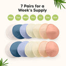 Organic Nursing Pads - 14 Washable Viscose Derived from Bamboo Breastfeeding Pads, Wash Bag, Reusable Breast Pads for Breastfeeding, Nipple Pads for Breastfeeding Essentials (Sweetheart, L 4.8") by TinyTreasures Baby Boutique