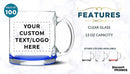 Custom Clear Glass Coffee Mugs 13 oz. Set of 100, Personalized Bulk Pack - Perfect for Coffee, Tea, Espresso, Hot Cocoa, Other Beverages - Blue Bottom by TinyTreasures Baby Boutique