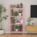 Homykic Bamboo Ladder Bookshelf, 4-Tier Ladder Shelf Open Book Shelf Freestanding Bookcase Bathroom Storage Rack Plant Stand for Living Room, Bedroom, Office, Easy Assembly, Pink by CozyNest Decor