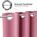 ChrisDowa Small Window Curtains for Kitchen and Bedroom - Grommet Short Thermal Insulated Room Darkening Curtains (2 Panels, Pink, 34 x 36 Inch) by CozyNest Decor