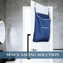 Fine Living Co. Large Hanging Laundry Hamper with Over Door Hooks & Adhesive, Durable Space Saving Laundry Bag with Zipper and Wide Open Top, Hanging Dorm Laundry Hamper (Navy Blue-XL) by CozyNest Decor