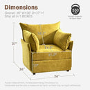 Oversized Accent Chair, 24.5" Deep Seat Large Reading Armchair with Removable Backrest & Detachable Cover,Chenille Yellow for Living Room/Bedroom/Office by CozyNest Decor