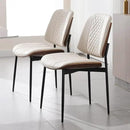 BV Dining Chairs Set of 2, PU Leather Armless Kitchen Chair in Modern Walnut Style, Mid Century Bentwood Side Chair with Metal Legs, Retro Accent Guest Chair for Kitchen Dining Room(Beige) by CozyNest Decor