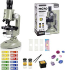 Little World Microscope for Kids, 100x 400x and 1200x Science Kits for Kids Age 5-7 Age 8-12, Microscope Beginner Kit with LED, Learning Resources Toys, Science Experiment STEM Kits, Green by TinyTreasures Baby Boutique