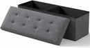 Storage Ottoman Bench, Folding Ottoman Foot Rest, 15 x 43 x 15 Inches, End of Bed Bench, Storage Chest, for Living Room, Bedroom, Hallway, Entryway, Holds up to 700 lb,Dark Gray by CozyNest Decor