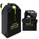 reperkid Large Stroller Bag for Airplane Travel, Black & Green, 47" H x 24" W x 15" D, Fits Most Large, Single, Double, Jogging Strollers – Premium Waterproof Cover, Adjustable Shoulder Straps by TinyTreasures Baby Boutique