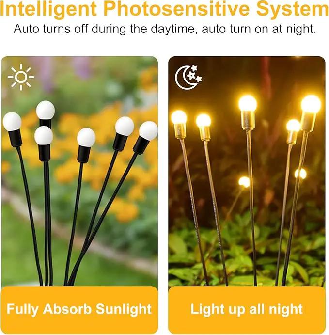 Solar Garden Lights, 8 Pack Waterproof Outdoor Swaying Lights for Patio, Garden, Pathway Decoration, photo 5 of 6