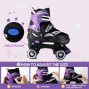 Adjustable 4 Size Kids Roller Skates With Light up Wheels for Girls Ages 5-8-12, Safe and Fun Illuminating Skates for Kids, Toddlers, Boys by TinyTreasures Baby Boutique