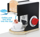 Play Kitchen Accessories Kids Wooden Coffee Maker Toy Espresso Machine Toddler Toy Kitchen Sets for Girls and Boys (Coffee Maker) (Black) by TinyTreasures Baby Boutique