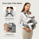 Bc Babycare Hexa Effortless Baby Carrier with Hip Seat - Ergonomic Toddler Carrier (13.2-33 lbs), Adjustable Slide Lock & Knob, Hip-Healthy Design for Parent's Back Relief, Gray by TinyTreasures Baby Boutique
