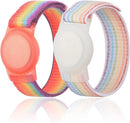 Kids Wristband Compatible with Apple AirTag, Protective Case for Air Tag GPS Tracker Holder with Nylon Bracelet, Adjustable Anti Lost Watch Band for Toddler Child Elder(Rainbow) by TinyTreasures Baby Boutique