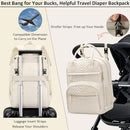 Diaper Bag Backpack for Women with Changing Pad, Baby Bag with Insulated Pockets Multifunctional Diaper Bags For Baby Girl Boy Waterproof Baby Bags For Boys Girls Maternity Bag Beige by TinyTreasures Baby Boutique