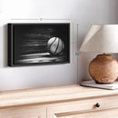 ElephantStock Basketball Wall Art - Horizontal Framed Canvas - 1-Piece Hallway Wall Decor - Photography sports Canvas Print - Black and Gray Decor for Wall - 13" X 9" by CozyNest Decor
