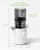 Nama J3 Compact Cold Press Juicer – Space Saving & Self Feeding for Hands-Free Operation – Lightweight, Portable Zero Waste Slow Masticating Juicer – Easy Cleanup & Assembly - White by CozyNest Decor