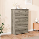 VINGLI Tall Dresser, Rustic Grey Dresser 6 Drawer Chest of Drawers, Wood Gray Dressers for Bedroom, Hallway, Home Office, 31.5" W x 15.75" D x 47.64" H by TinyTreasures Baby Boutique