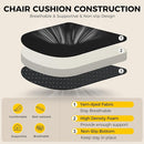 downluxe Indoor Chair Cushions for Dining Chairs, Soft and Comfortable Textured Foam Kitchen Chair Pads with Ties and Non-Slip Backing, 16" x 16" x 2", Black, 4 Pack by CozyNest Decor