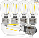 Banord 5 Pack Dimmable 2W S14 Replacement LED Bulbs, 2700K Warm White Waterproof Outdoor String Lights Vintage LED Filament Bulb, Shatterproof E26 Screw Base Edison Light Bulbs by GreenHaven Gardens