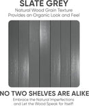Homeforia Gray Floating Shelf 48 inch, High End Solid Real Wood 48inch Floating Shelves for Wall Mounted, Grey Wooden 48 inches Long Floating Shelves, Heavy Duty Bracket, 48 X 6.5 X 1.75 in, Set of 2 by CozyNest Decor