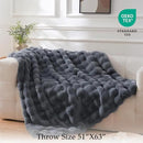 BENVWE Faux Fur Throw Blanket for Couch – Cozy Fuzzy Soft Plush Fluffy Thick Luxury Minky Bubble Blanket for Living Room Home Decor – Fathers Day Birthday Gifts for Women and Men, Grey, 51" x 63" by CozyNest Decor