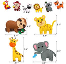 CiyvoLyeen Safari Jungle Animals Sewing Craft Kit DIY Kids Craft and Sew Set for 7 8 9 10 11 12Girls and Boys Educational Beginners Sewing Stuffed Animal Felt Plush Ornaments Set of 14 by TinyTreasures Baby Boutique