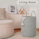 Large Woven Laundry Basket Hamper,100L Cotton Rope Storage Bin for Blankets,Toys and Clothes,Decorative Tall Nursery Hamper for Living Room,Baby Nursery,Bathroom and Bedroom,Grey by CozyNest Decor