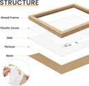 upsimples 12x12 Frame, Natural Solid Wooden Picture Frames, Display 8x8 with Mat or 12 x 12 Without Mat, Wall or Tabletop, 1 Pack, Natural by CozyNest Decor