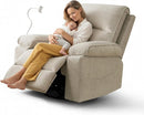 Rocking Chair Nursery Swivel Rocker Recliner with Phone Holder,Nursing Chair for Breastfeeding with Foot Rest,Beige by TinyTreasures Baby Boutique