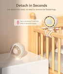 Dreamegg Portable Stroller Fan - 4000mAh Rechargeable Baby Stroller Fan With LED Display, Night Light, Hidden Blade, Detachable 4 Speed 360°Rotate, Handheld Cooling for Crib,Travel, Car Seat, Bedroom by TinyTreasures Baby Boutique