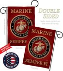 Marine Corps Burlap Garden Flag - Set with Stand Armed Forces USMC Semper Fi United State American Military Veteran Retire Official - House Banner Small Yard Gift Double-Sided Made In USA , Garden Flag 13"x 18.5" by GreenHaven Gardens