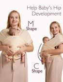 Momcozy Baby Carrier AirMesh - The Perfect Summer Sling for Newborns to Toddler 8-35 lbs - Cooling Fabric Baby Wrap, Lightweight, Ergonomic, and Easy to Wear, Beige by TinyTreasures Baby Boutique